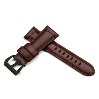 DJ Istrap 26Mm Smooth Finish Genuine Italy Leather Watch Strap For Pam1950 47 - Dark Brown - intl  