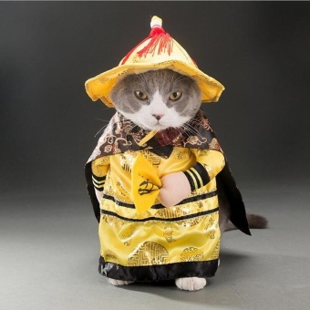 Gambar Dog Cats Halloween Costume Emperor Cosplay Funny Pet Dress Up PartyClothes S   intl