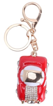 Gambar equipn Retro Vintage Rhinestone Car Keychain Key Holder Key Ring(Red and Gold)   intl