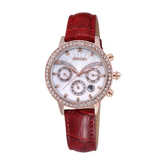 equipn WEIQIN Female Brand Military Women Watch Chronograph 6 Hands 24 Hours Genuine Leather Relogio Feminino orologio donna (red)  