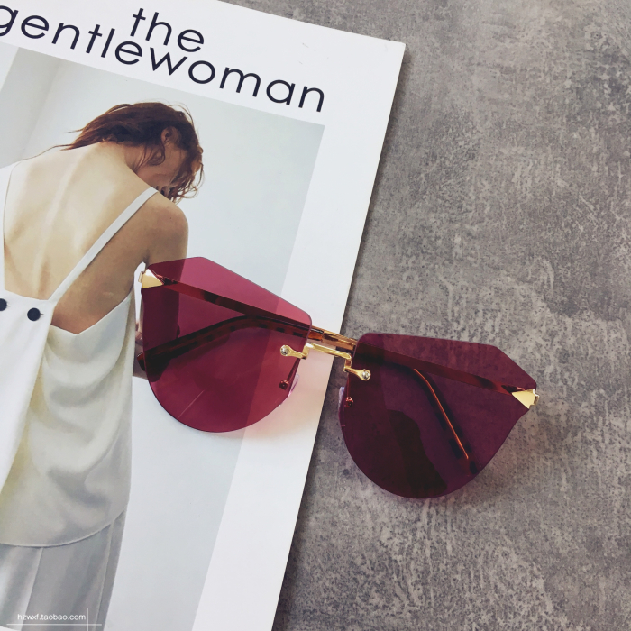 Eropa dan Amerika berwarna terang perempuan tanpa bingkai kacamata kacamata hitam kacamata hitam