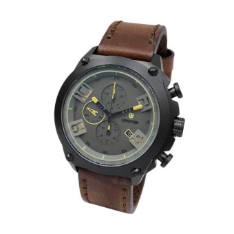 Gambar Expedition Man 6617MCLIPBABO Black   Brown Stitched Leather Strap
