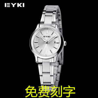 Gambar Eyki huruf jam tangan Couple baja kalender Shi Ying jam