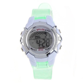 Fashion Children Girls Digital LED Quartz Alarm Date Sports Wrist Watch GN - intl  