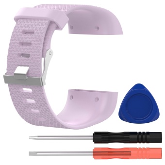 Fashion Cool Silicone Replacement Strap Band Wristband Bracelet with Screwdriver Tools for Fitbit Surge Watch Size S Purple - intl  