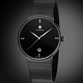 Fashion Luxury Brand Watches Men Stainless Steel Mesh Strap Quartz Watch Ultra Thin Dial Clock Men's Watches Waterproof - intl  