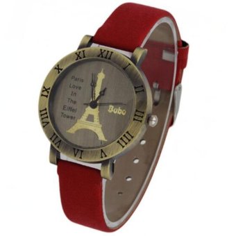 Fashion Vintage Style Watch Women PU Leather Watch Eiffel Tower Dress Quartz Watches Unisex Lover Couple Gift Watch  