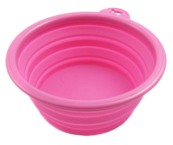 Gambar fehiba Silicone Pet Expandable Collapsible Travel Bowl,Hot Pink   intl