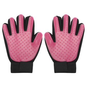 Gambar Five finger Massage Glove Cat and Dog Cleaning Product Pet Comb Brush pink right hand   intl