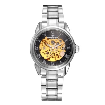 Gambar FNGEEN pria transparan Skeleton otomatis mekanis jam tangan tahanair jam Fashion relogio masculino 8866   intl