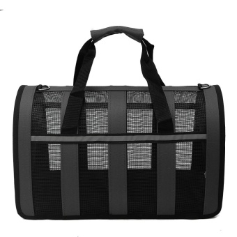Gambar Foldable Breathable Pet Dog Cat Carrier Tote Shoulder Bag WithReflective Strip Black   intl