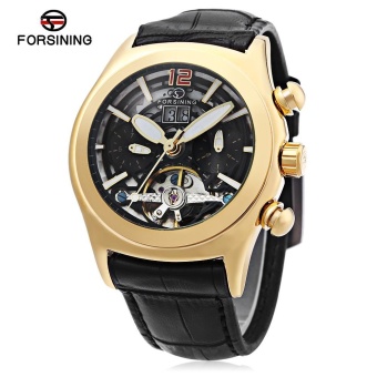 Gambar FORSINING A526 Male Auto Mechanical Watch Tourbillon Date Day Display Hemisphere Dial Wristwatch   intl