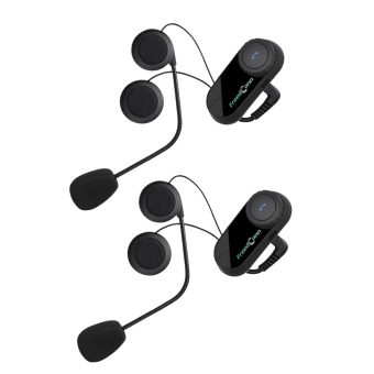 Gambar FreedConn 800m motor helm Bluetooth Headset Motorbike Intercom   hitam + biru (2 PCS)