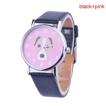 French Bulldog Frenchie Bull Dog Puppy Wrist Watch Quartz Analog in Gift Box Black Pink - intl  