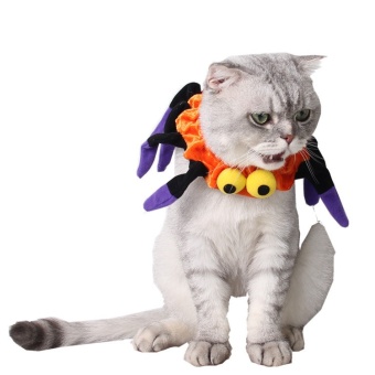 Gambar Funny Dog Cat Pet halloween spider costume outfits Cute dogElizabeth protective collar Dog Neck   intl