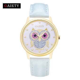 GAIETY G028 Women Elegant Leather Band Analog Quartz Round Wrist Watches - Blue - intl  