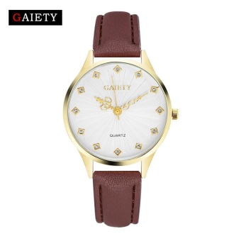 GAIETY G115 Women Fashion Leather Band Analog Quartz Round Wrist Watch Watches -Brown - intl  