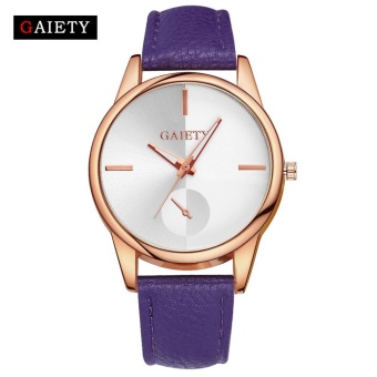 GAIETY G122 Women Elegant Leather Band Analog Quartz Round Wrist Watches Purple - intl  