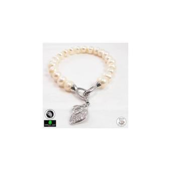 Gambar Gelang Mutiara Air Tawar Asli Alluring Charm Bayleaf White   Kado