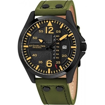 GPL/ Sturhling Analog Watch - Luxury Watches for Men – Aviator Watch -Stainless Steel - Water Resistant Sports Watch (Green)/ship from USA - intl  