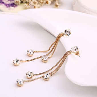 Gambar Gracefulvara short personality tassel long design twinkling crystal earrings female earrings   intl