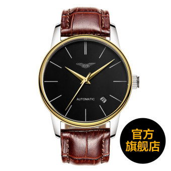 Gambar Guanqin kasual otomatis bagian tipis jam tangan mekanik jam