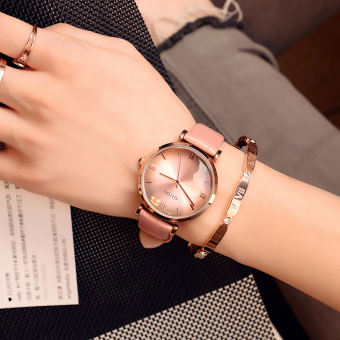 Jual GUOU Jianyue asli bentuk perempuan jam tangan kulit Online Review
