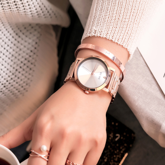 Gambar GUOU tren perempuan skala berlian jam tangan Waterproof panggil besar Watch