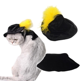 Gambar Halloween Costume Creepy Pet Supplies Pet Costume Dog Cloak and DogHat with Yellow Plush   intl