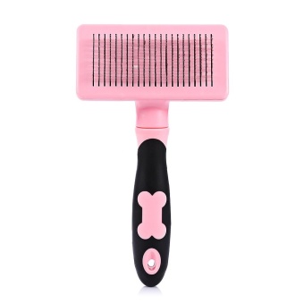Gambar HATELI Pet Hair Cut Removal Self Cleaning Slicker Brush GroomingComb (Pink)   intl