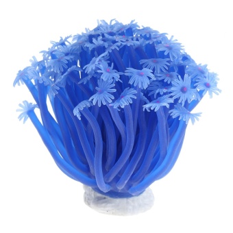 Gambar hogakeji Artificial Sea Anemone Coral Plant For Aquarium DecorationSafe Silicion Ornament, Blue   intl