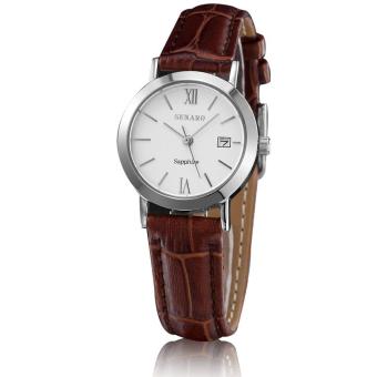 hoongos Counter genuine senaro brand ladies leather watch exquisite leather watch 3061L quartz watch (White)  