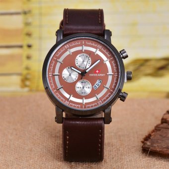 Swiss Army - Jam Tangan Pria – Body Brown– Brown Dial – Brown Leather strap