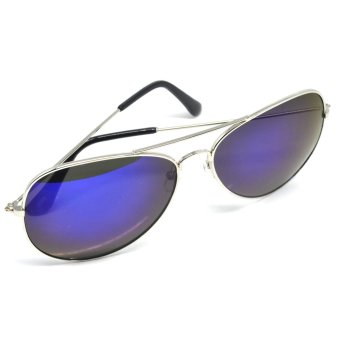 ... Pria Wanita cermin lensa kacamata hitam kacamata bingkai logam Eyewear Biru Source