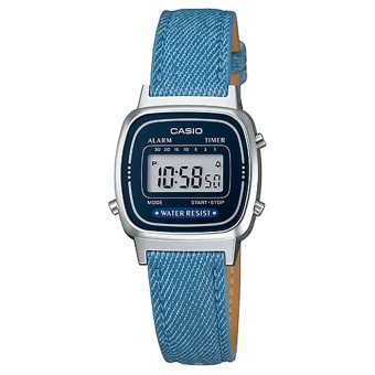 Casio Digital Jam Tangan Wanita - Biru Tua - Strap Kulit - LA-670WL-