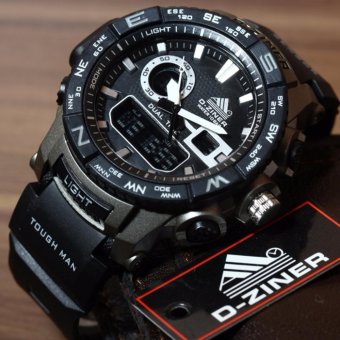 Rubber Strap Hitam Merah Source · D ziner Jam Tangan Sporty Dual Time .