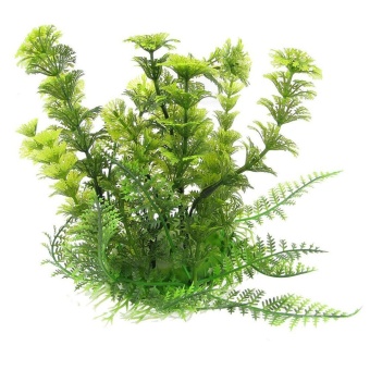 Gambar iooilyu Green Plastic Artificial Grass Plants Decoration for FishTank Aquarium   intl