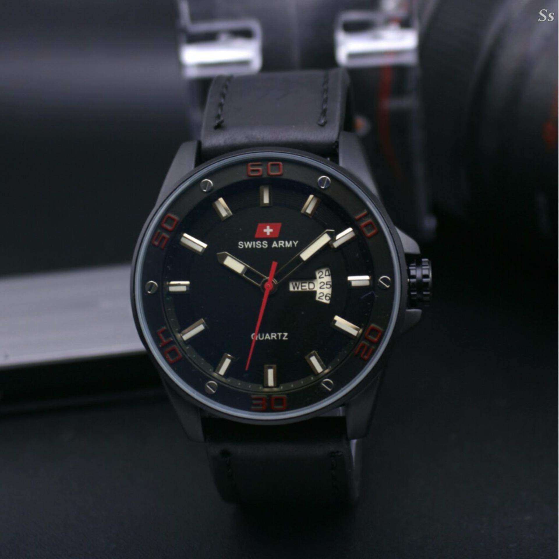 Swiss Army Infantry Sa1430m Jam Tangan Pria Strap Kulit 