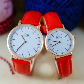 Jam Tangan Couple Fashion Casual DEWE Gold Ring Couple  