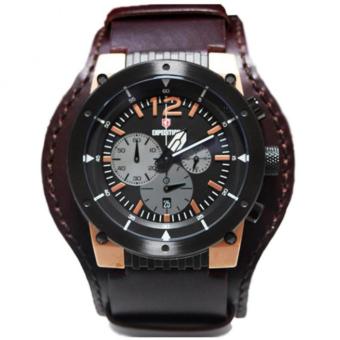 Jam Tangan Expedition E6701 Stainless Steel Black Rosegold Strap Brown  