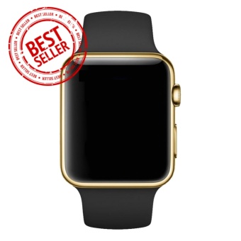 Gambar Jam Tangan LED   Jam Tangan Pria dan Wanita   Strap Karet   Hitam Emas   Apple_Black_Gold