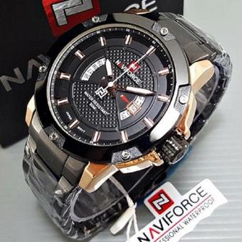 jam tangan NaviForce Pria Original NF1392-HA Strap rantai  