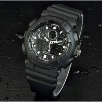 Gambar Jam Tangan Olah Raga Wanita Digitec Double Time Original Black