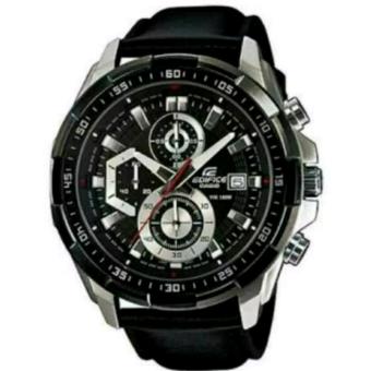 Gambar Jam Tangan Pria Casio Edifice EFR 539L   1AV Silver Black (Leather Black)