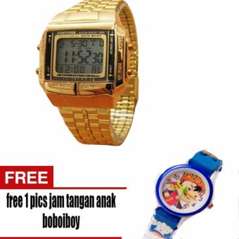 Jam Tangan Wanita Fortuner Original Water Resistant Stainless steel Strap - Gold FR 4033+Free Jam Tangan Anak Boboiboy  