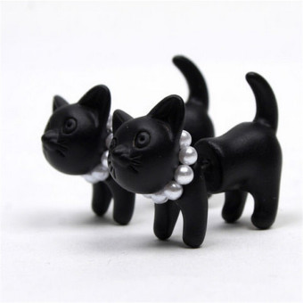 Daftar Harga Jetting Buy 1 buah sumbu stereoskopis Pearl Hitam Kitty kucing penyulaan adapula giwang Subang
