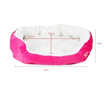 Gambar jiaukon Puppy Kitten Nest Berber Fleece Sofa Pet Bed LoungeSleeper(L, Roseo)   intl