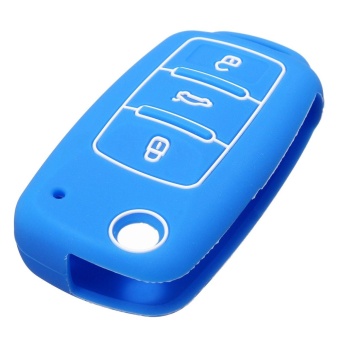 Gambar Key Cover For VW Seat Skoda Case Remote Fob Protector Shell BagHull Skin (Blue)   intl
