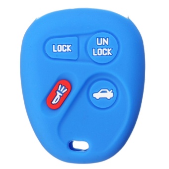 Gambar Key Fob Case Cover Jacket Silicon Protection For GM ENVOY Buick Rainier Chevy Trailblazer LHJ011 (Blue)   intl