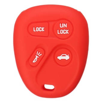 Gambar Key Fob Case Cover Jacket Silicon Protection For GM ENVOY Buick Rainier Chevy Trailblazer LHJ011 (Red)   intl